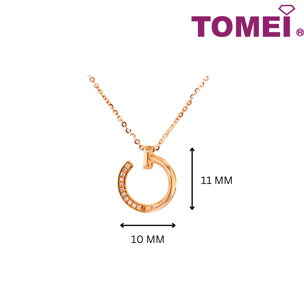 TOMEI Rouge Collection Diamond Necklace, Rose Gold 750