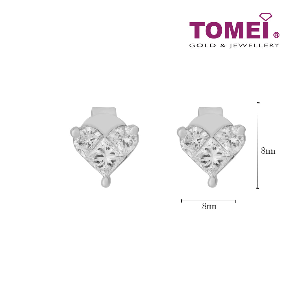 TOMEI Princess Love Diamond Earrings, White Gold 750 (DQ0004025)