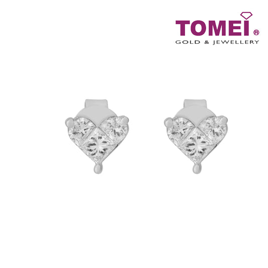TOMEI Princess Love Diamond Earrings, White Gold 750 (DQ0004025)