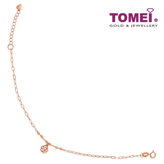 TOMEI Petal Charm Bracelet, Rose Gold 750