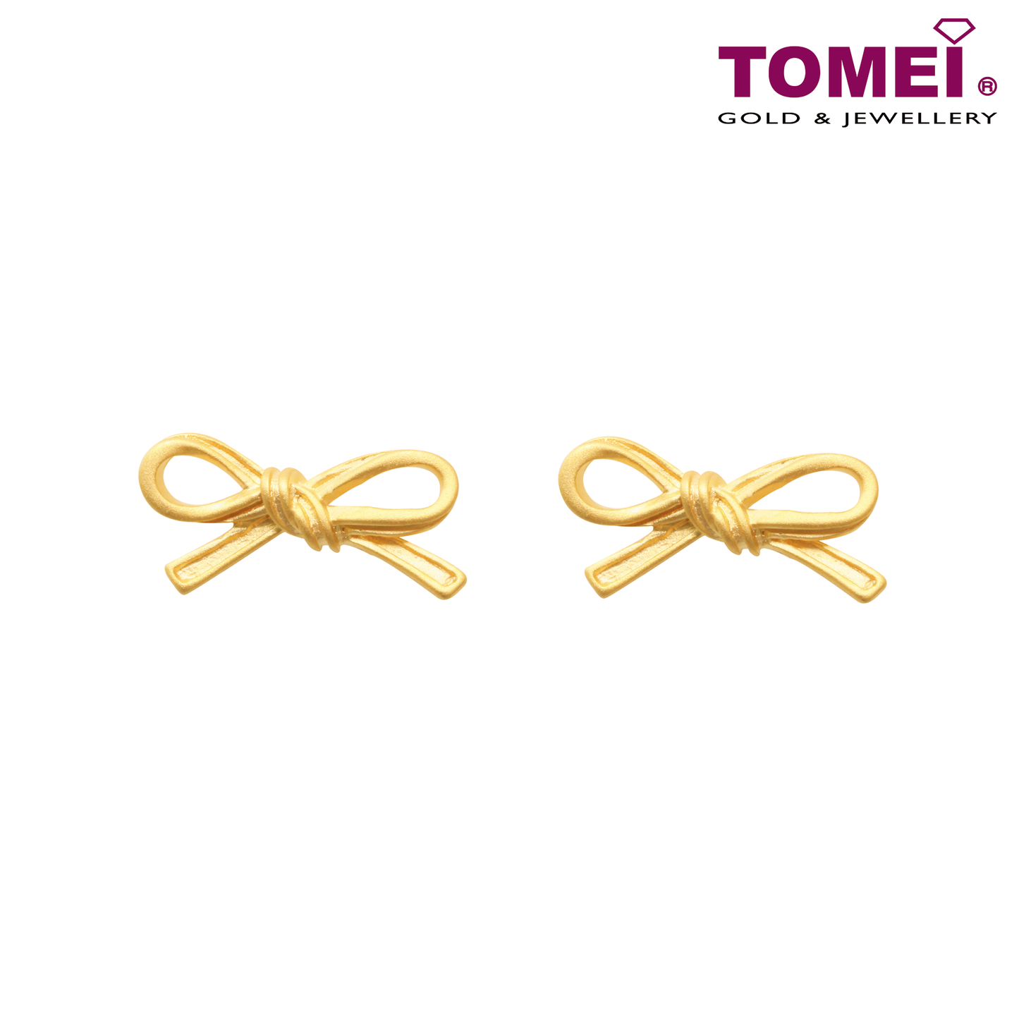 TOMEI Ribbon Bliss Earrings, Yellow Gold 916