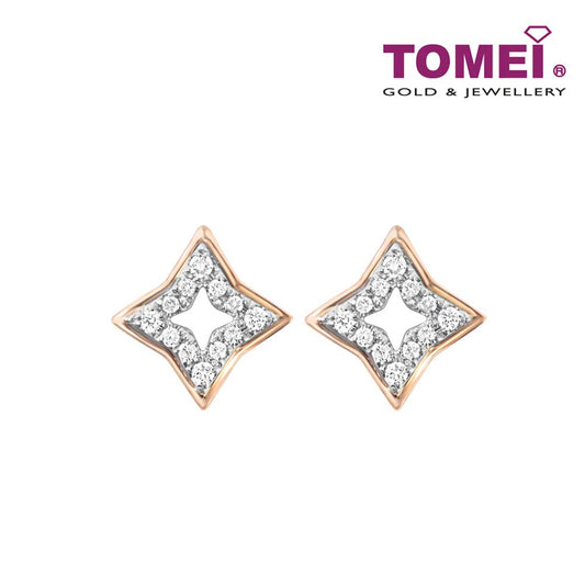 TOMEI Stellar Diamond Earrings I White and Rose Gold 585 (14K) (E2179WR)