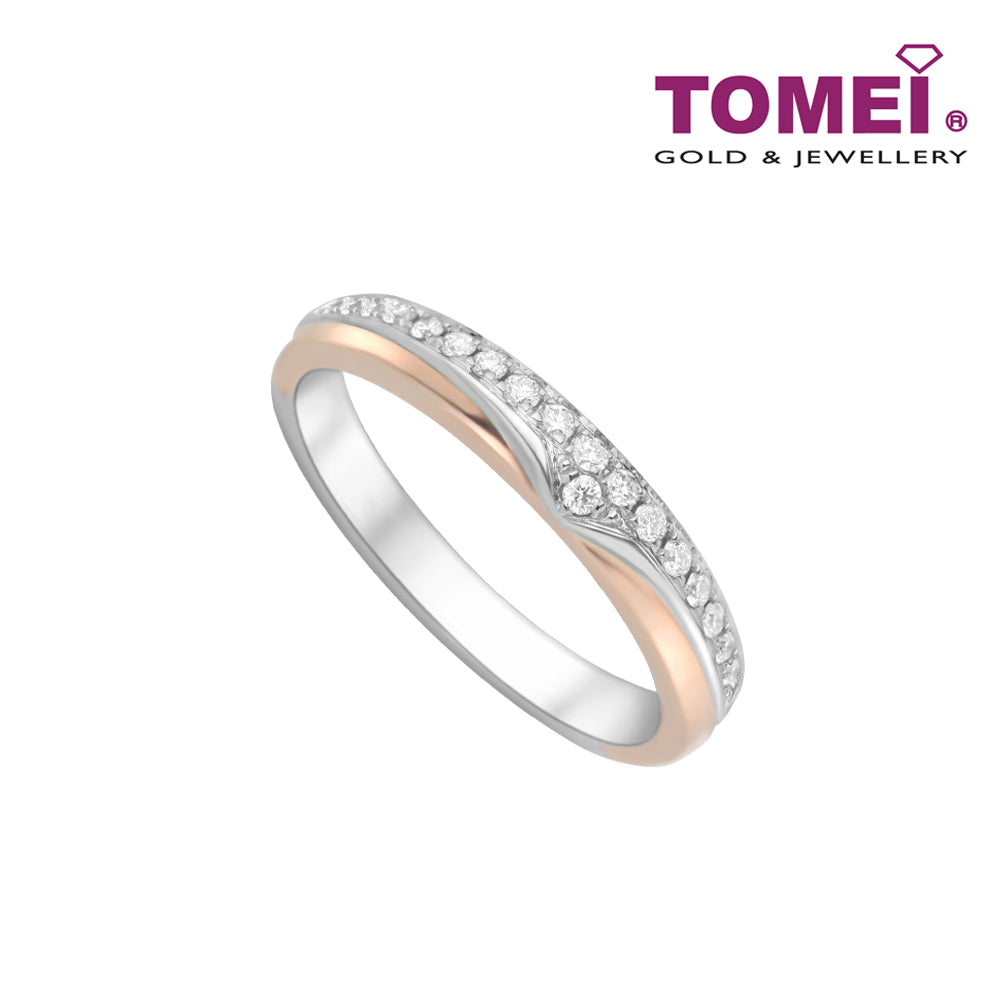 TOMEI EB Evermore Couple Rings I White+Rose Gold 750 (EBE-R4854/EBE-R4855)