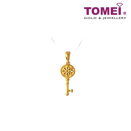 Flower Key Pendant, Tomei Yellow Gold 916