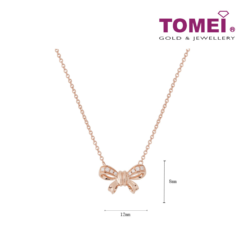 TOMEI Rouge Collection, Ribbon Diamond Necklace, Rose Gold 750