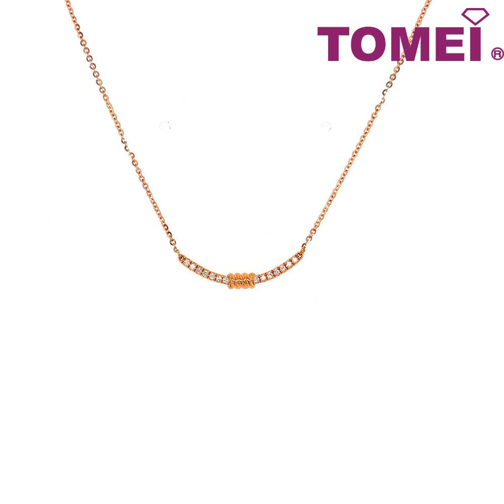 TOMEI Diamond Necklace, Rose Gold 750