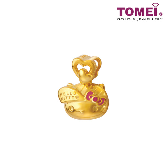 TOMEI x Hello Kitty Golden Prosperity Kitty Pink Bow Pendant, Yellow Gold 916 HK-YG0778P-EC-2.20G)