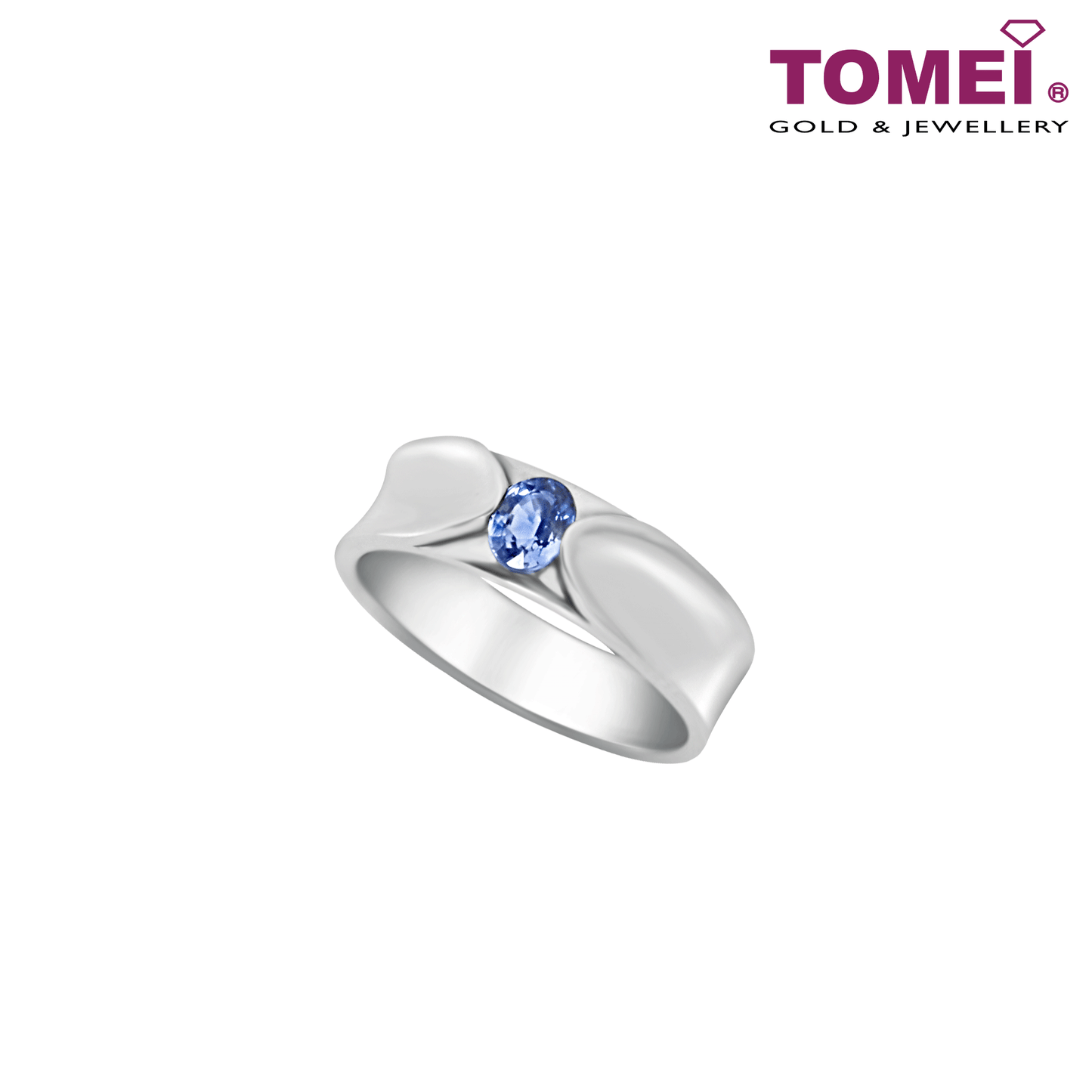TOMEI Homme Series, Ring with Sapphire Sophistication, Silver 925 + Palladium (HOM-R2536)
