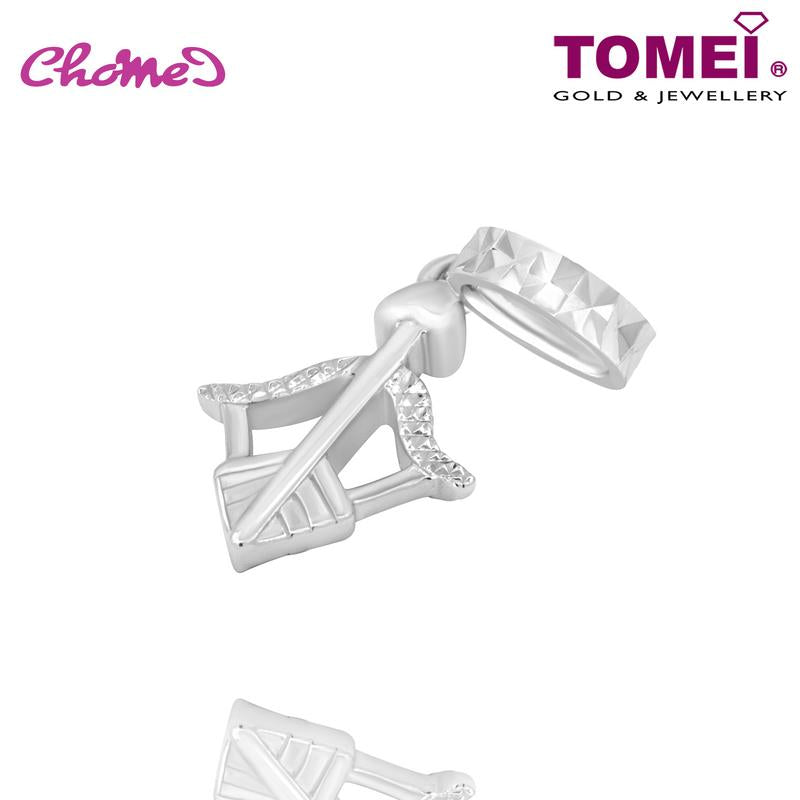 TOMEI Be My Valentine Arrow Charm, White Gold 585