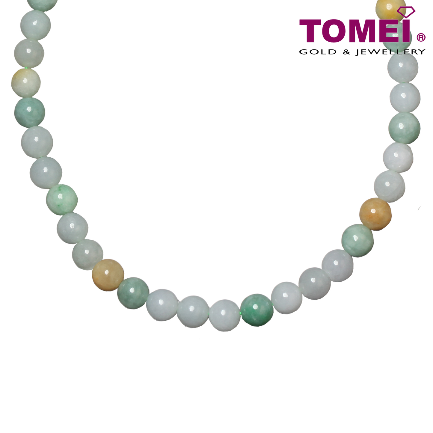 Tomei  翡翠三彩 Palace Grace Mixed Green Jade Necklace | Jade Grade A (JN-XX)