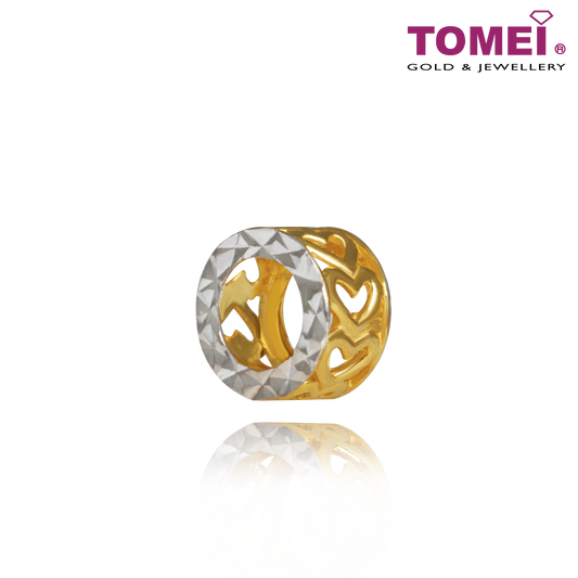[TOMEI Online Exclusive] Dual-Tone Roll of Love 2-Way Charm Pendant, Yellow Gold 916