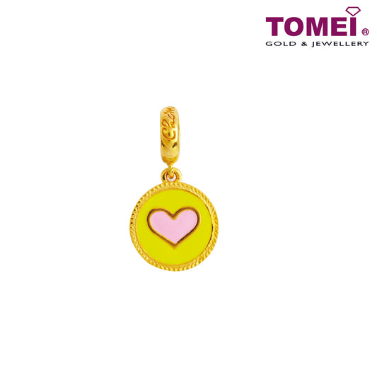TOMEI Love Medal Charm, Yellow Gold 916