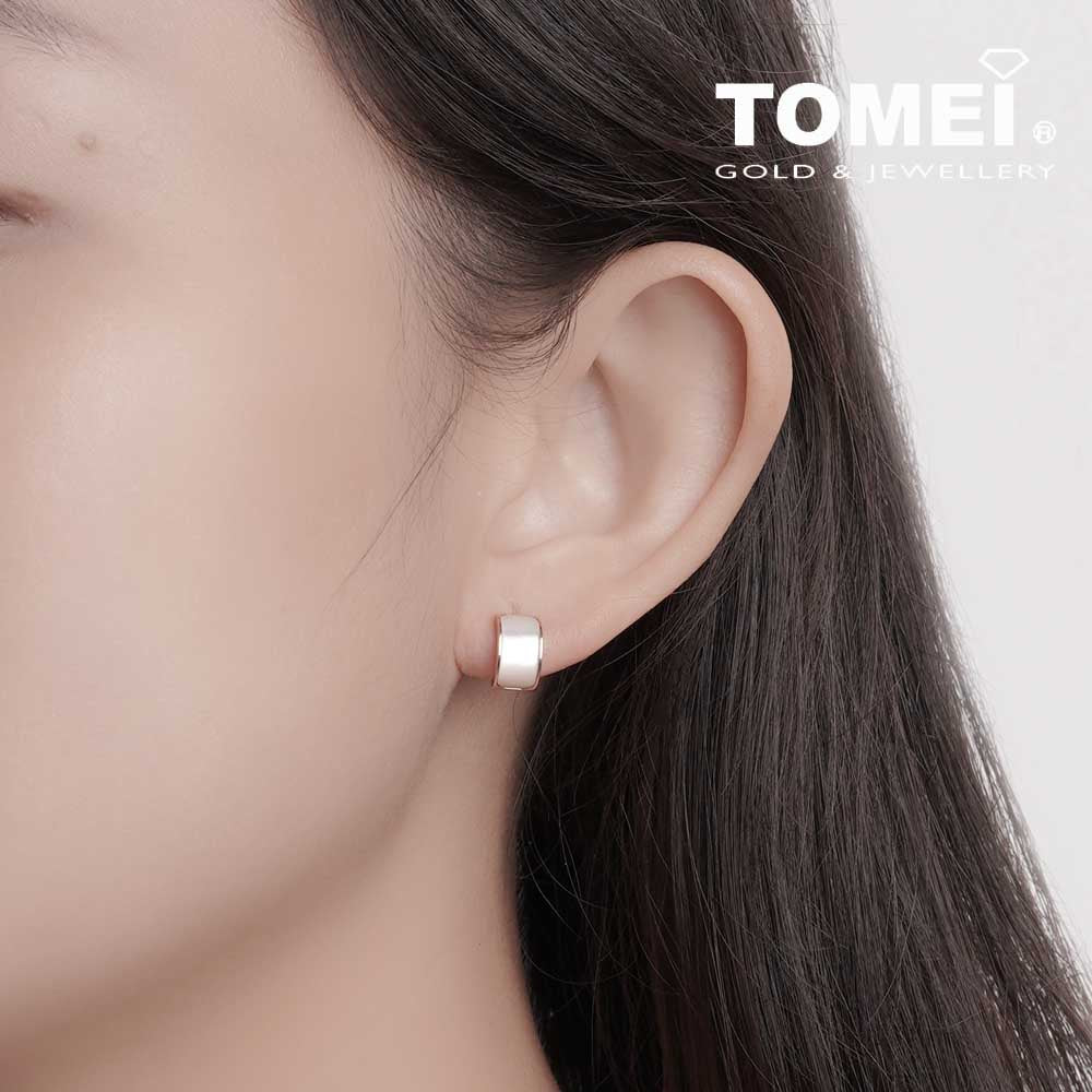 TOMEI Rouge Collection Nacre Enchanting Earrings, Rose Gold 750