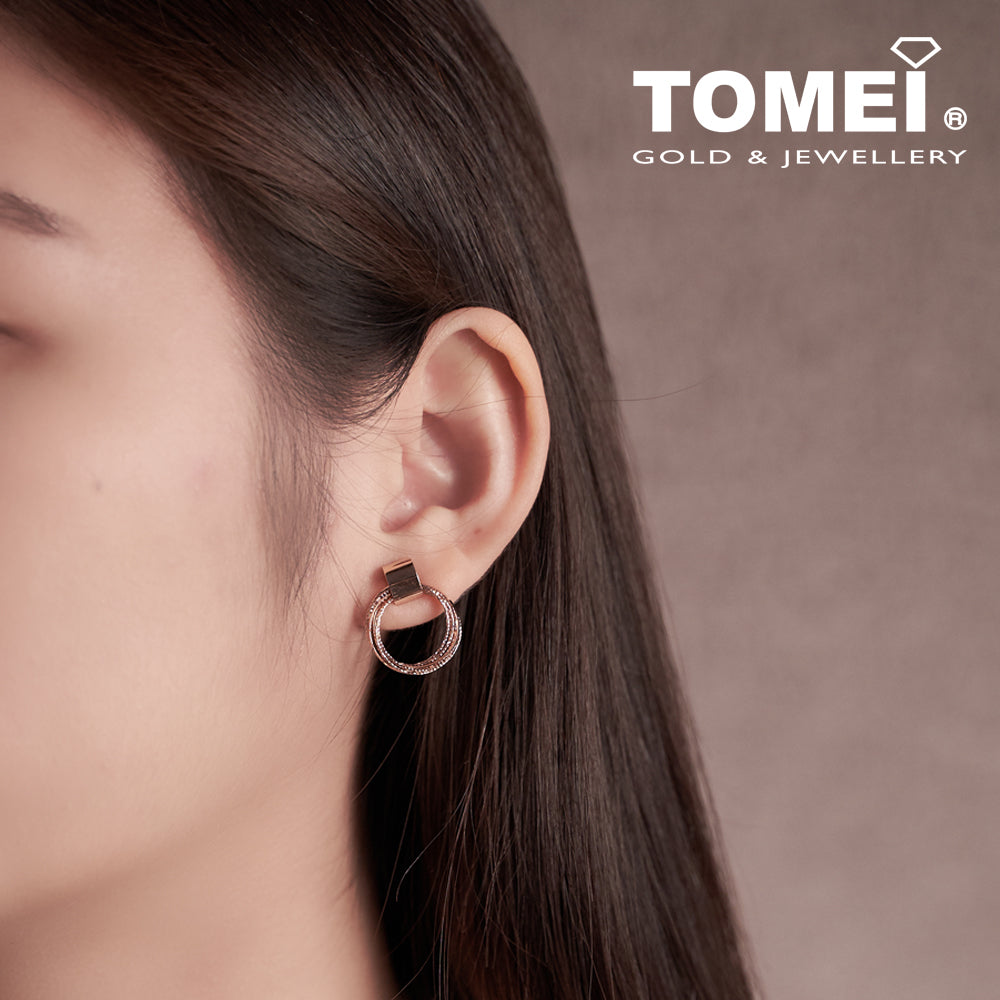 TOMEI Rouge Collection, Circular Earrings, Rose Gold 750