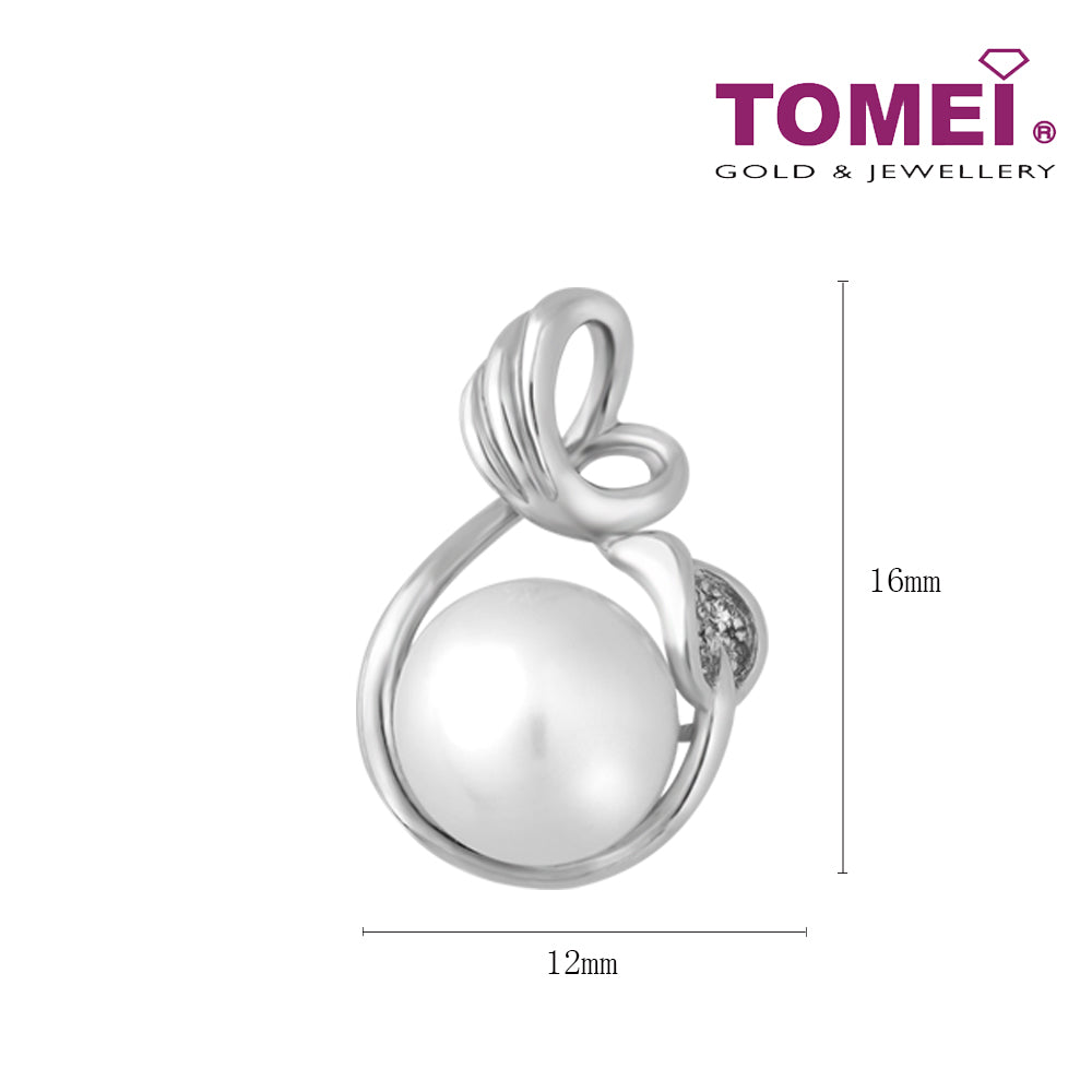 TOMEI Pearl Diamond Pendant Set, White Gold 375+585 (P2896V)
