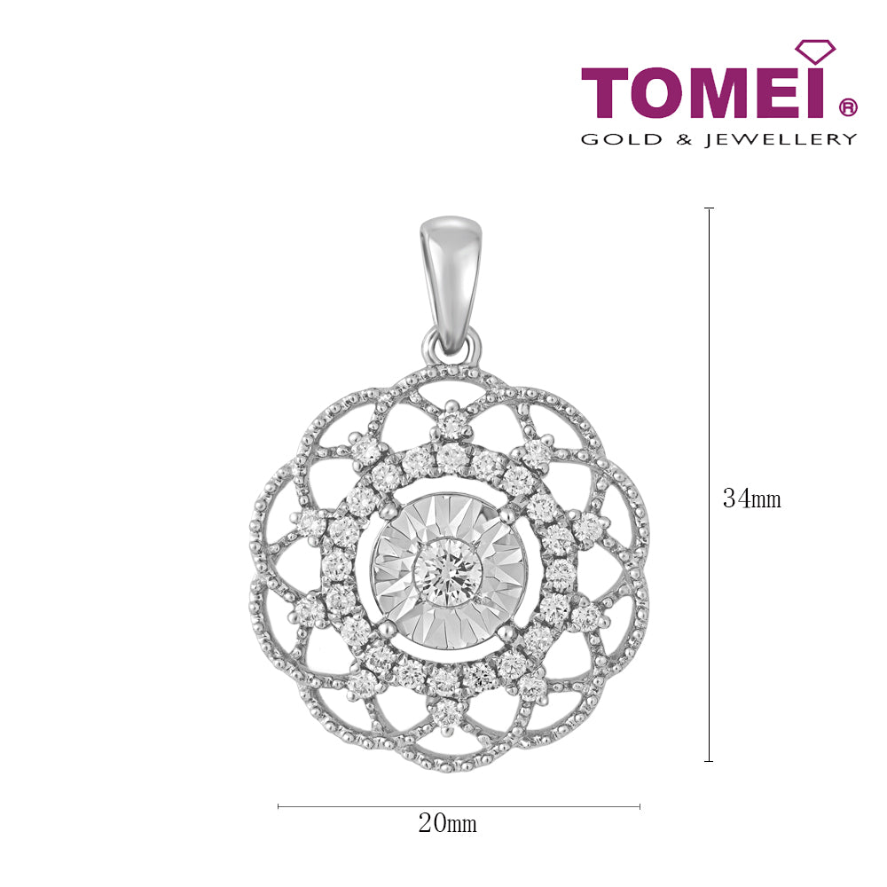 TOMEI Diamond Pendant, White Gold 750 (P6209)