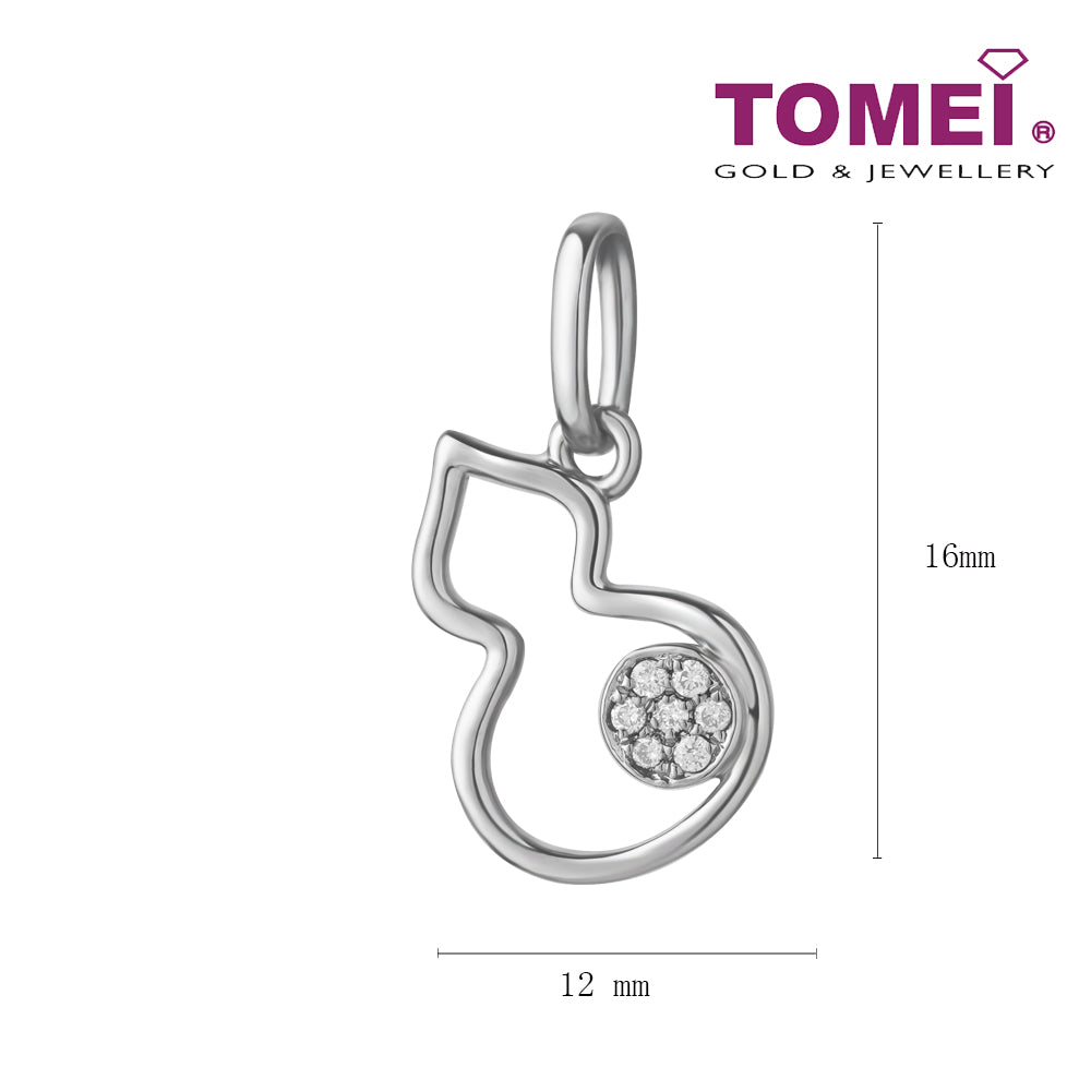 TOMEI Glowing Gourd Pendant With Chain, White Gold 585 (P6252)