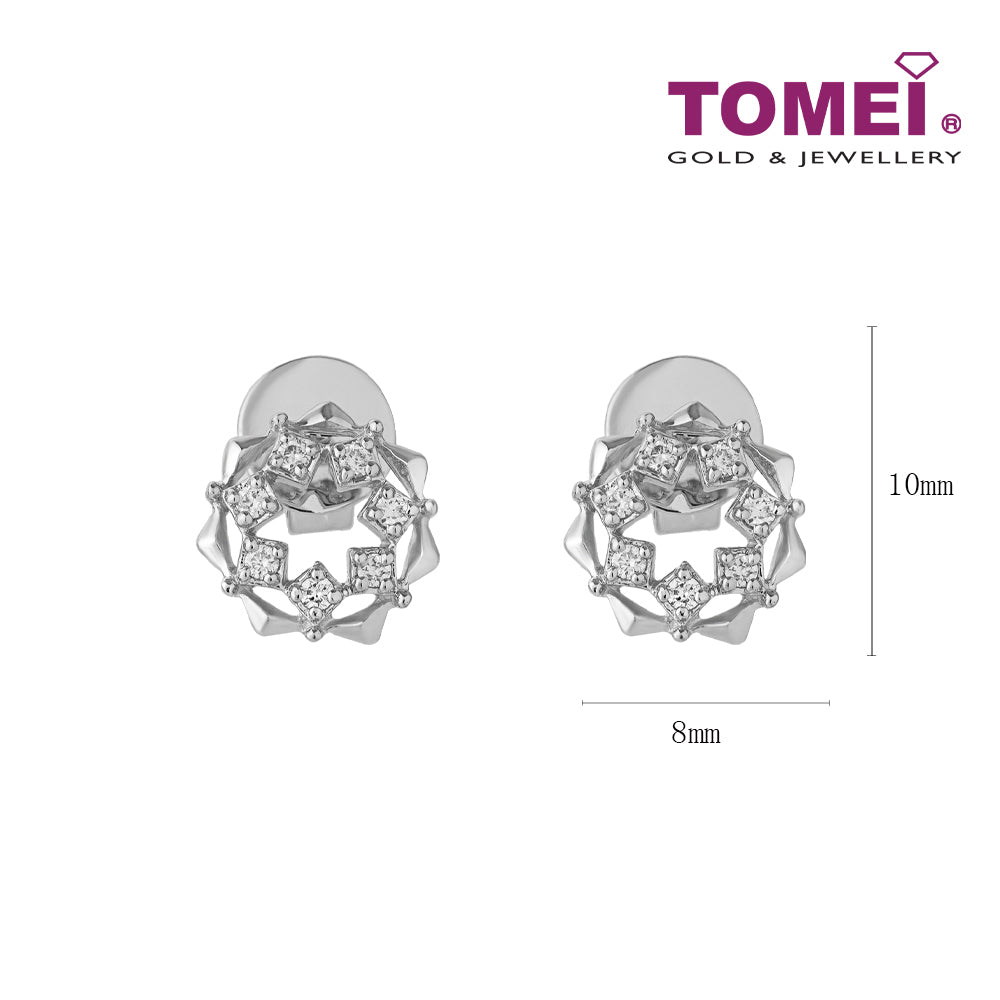 TOMEI Noble Unity Earrings, White Gold 585 (E2167)