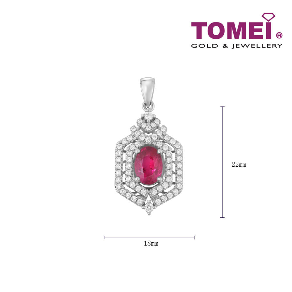 TOMEI Ruby Diamond Pendant, White Gold 750 (P7WRDW0MNW023-MF)