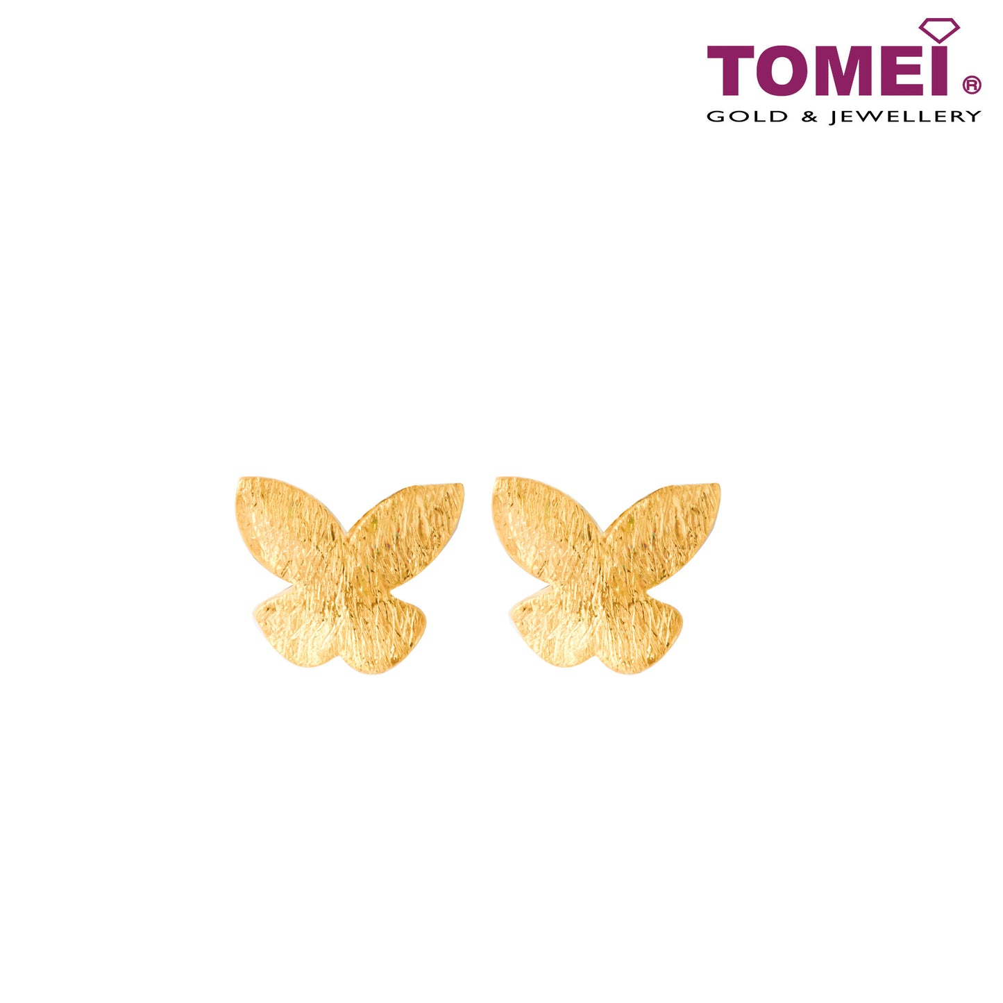 TOMEI Minimalist Butterfly Earrings | Yellow Gold 916 (22K) (9Q-SZE-13-1C)