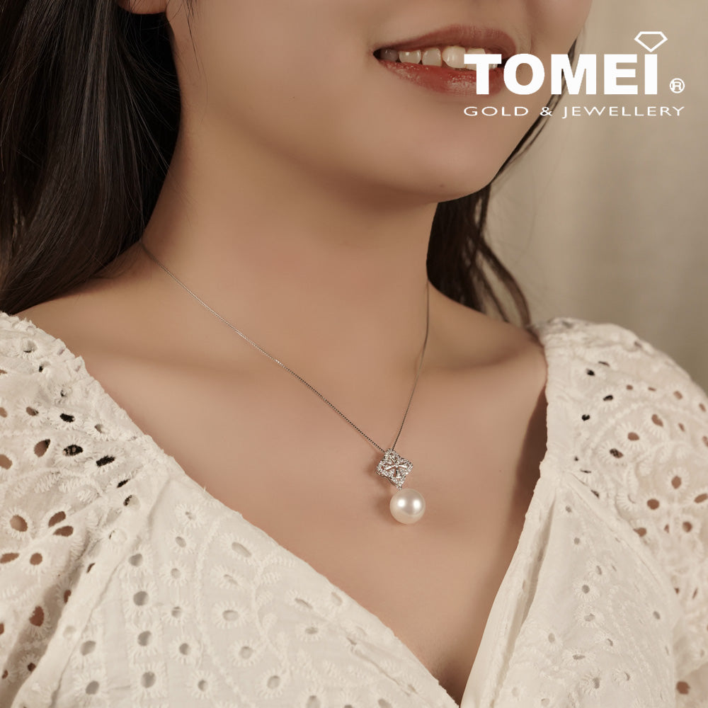 TOMEI Pearl Diamond Pendant, White Gold 750 (P6201)