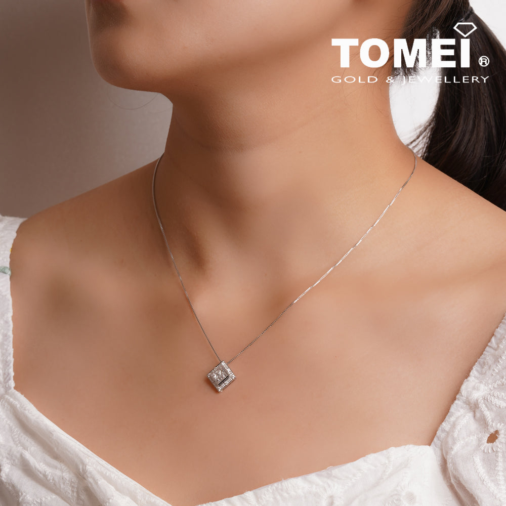 TOMEI Pendant In Quadrated Sensations, Diamond White Gold 750 (P2982)