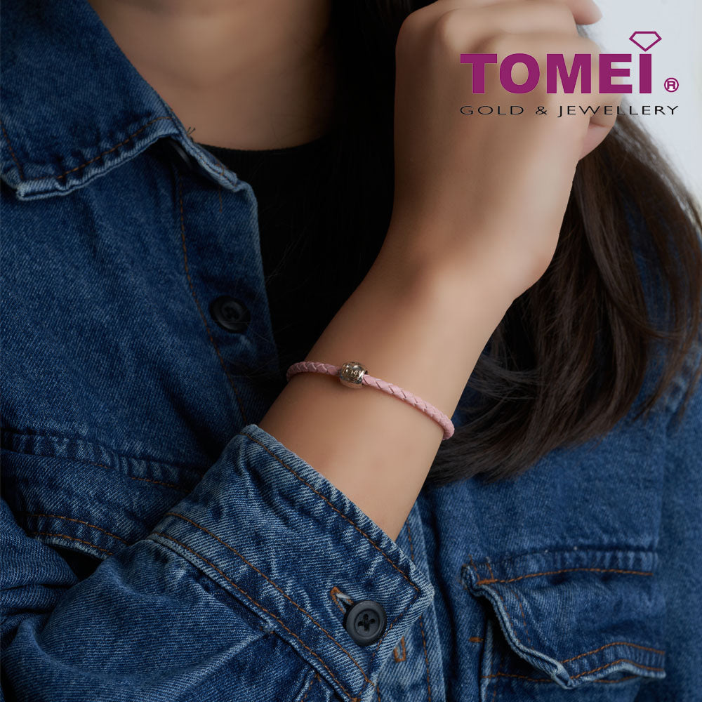 TOMEI Heart to Love Charm, White+Rose Gold 585
