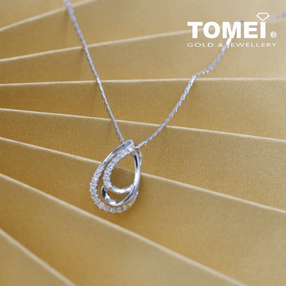 TOMEI Pendant Set, Diamond White Gold 375 (PD9589)