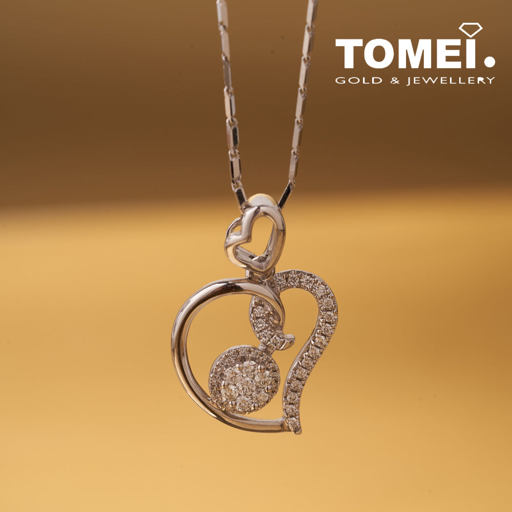 TOMEI Diamond Pendant Set, White Gold 375+585 (P5574)