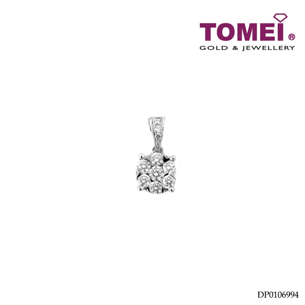 TOMEI Diamond Pendant, White Gold 750 (P5199)