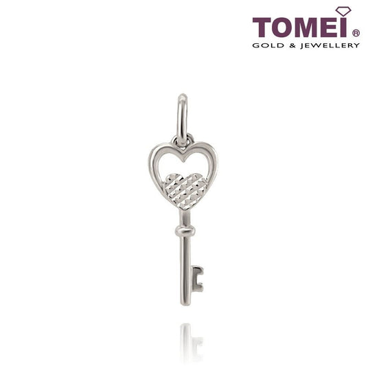 TOMEI Love Lockdown Pendant, White Gold 585 (P5278/MF300)