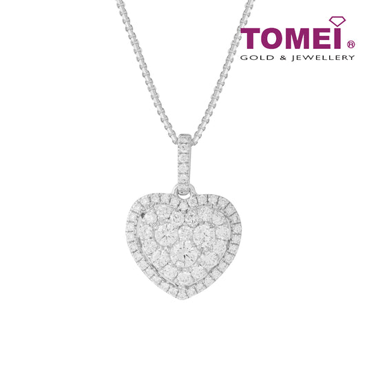 TOMEI Shield Heart Diamond Pendant, White Gold 750 (P5370)