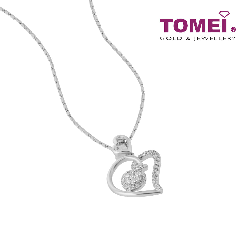 TOMEI Diamond Pendant Set, White Gold 375+585 (P5574)