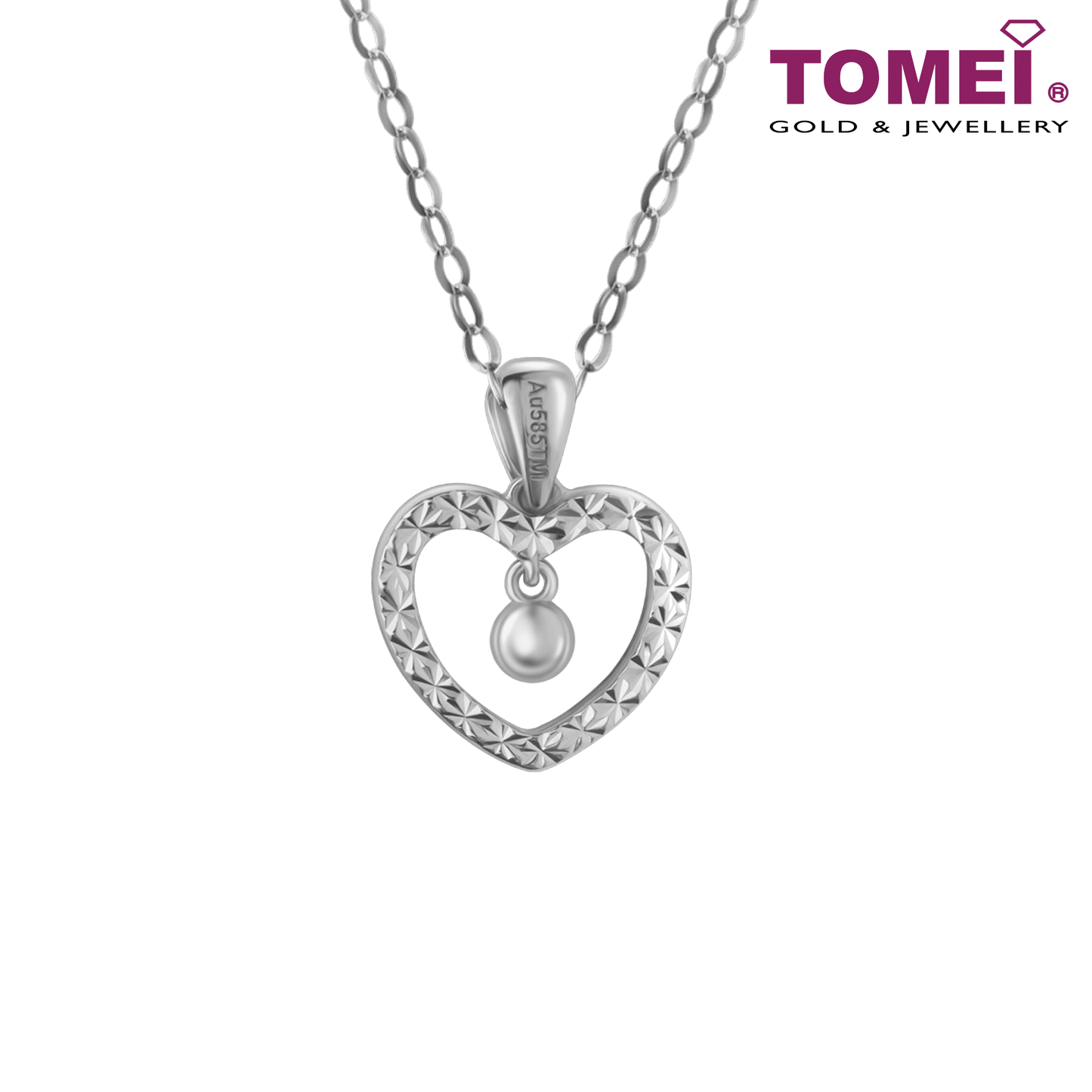 Drop of Love White Gold Pendant | Tomei White Gold 585 (14K)