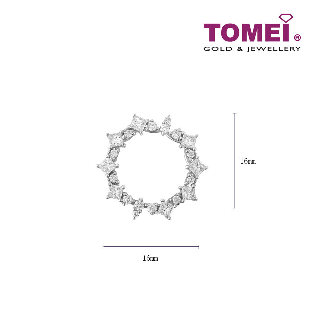 TOMEI Luminously Sparkling Rays Diamond Pendant, White Gold 750 (P6168)