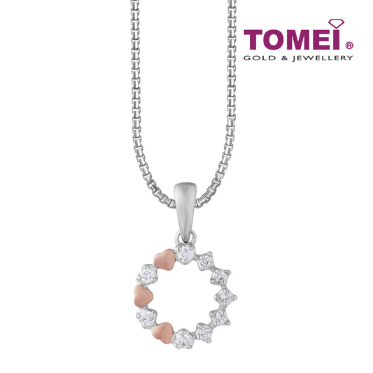TOMEI Diamond Pendant Set I White and Rose Gold 585 (14K) (P6238WR)