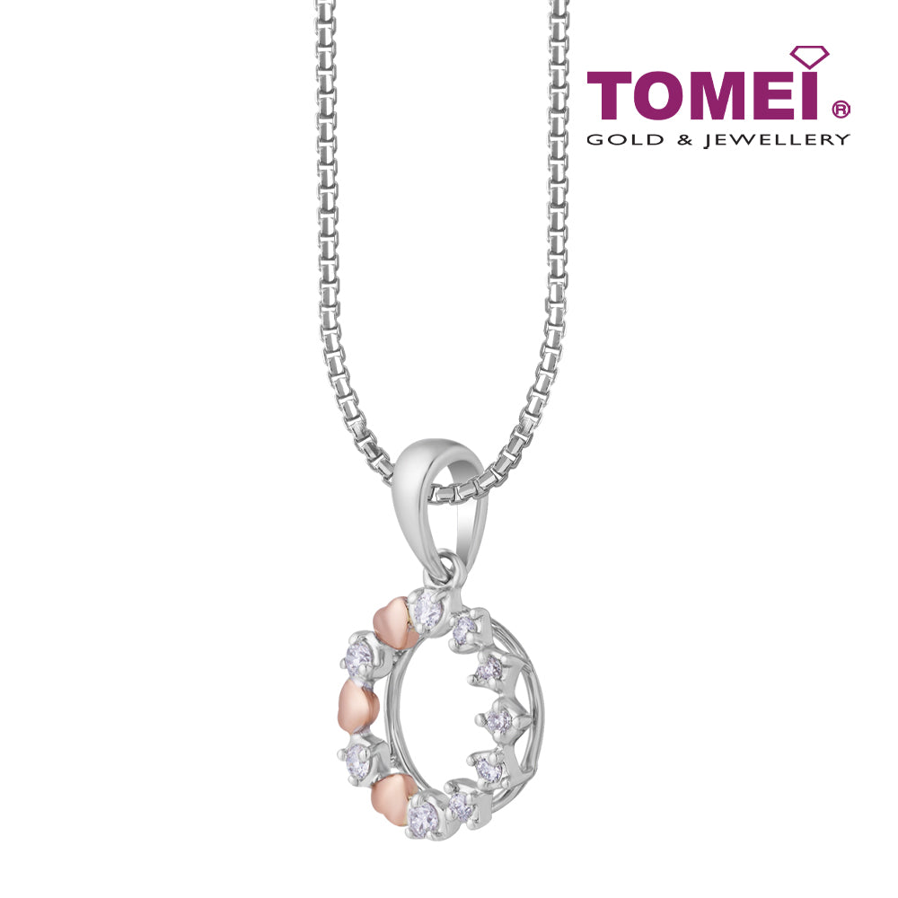 TOMEI Diamond Pendant Set I White and Rose Gold 585 (14K) (P6238WR)