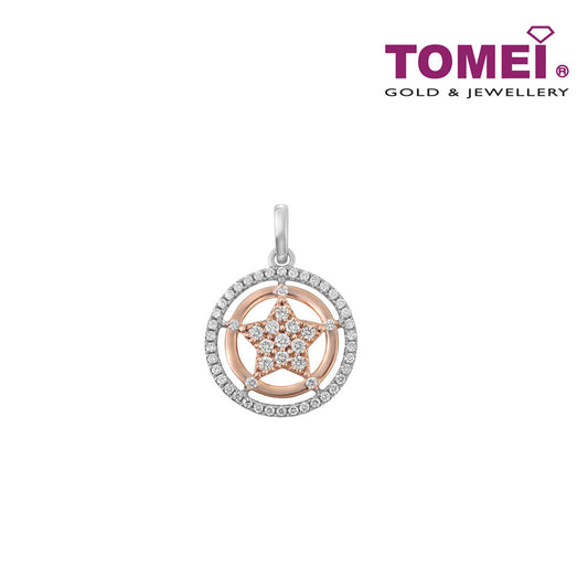 TOMEI Aglowed with Stellar Coruscation Diamond Pendant, White Gold 750 (P6244)