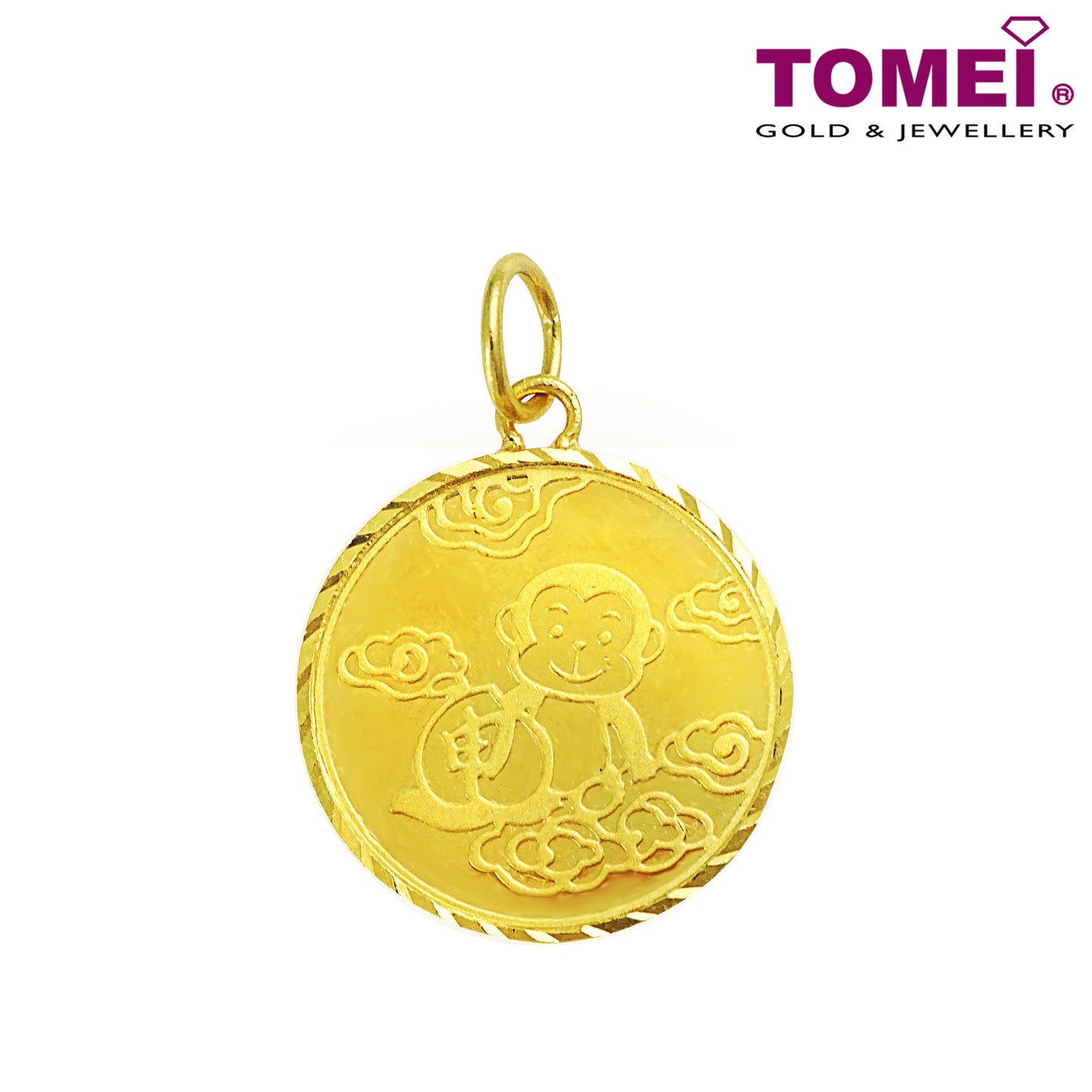 Monkey with Blessing Baby Pendant | Tomei Yellow Gold 916
