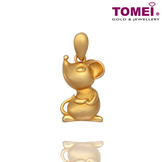TOMEI Sweet Blessings Rat Pendant, Yellow Gold 916