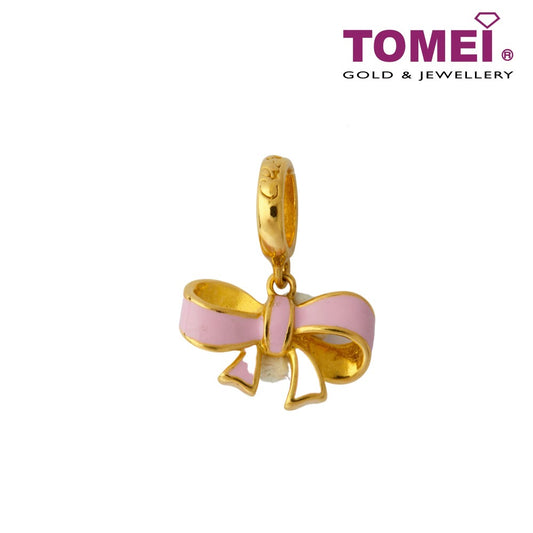 [Online Exclusive]Sweet Ribbon Bow Charm, Tomei Yellow Gold 916