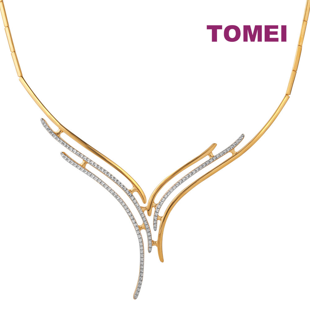 TOMEI Diamond Cut Collection Vogue Style Necklace, Yellow Gold 916