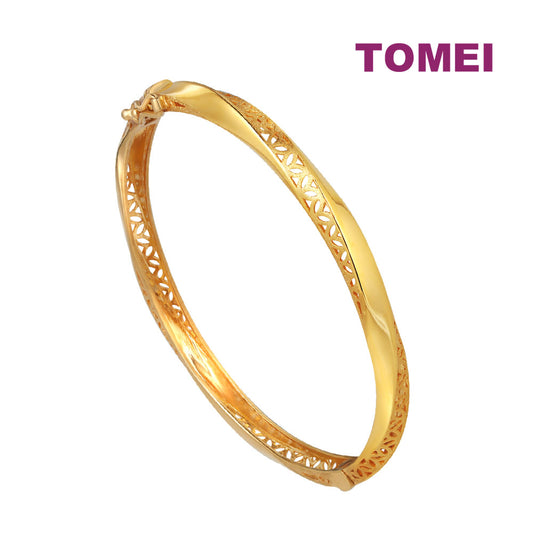 TOMEI Puteri Slender Elegant Bangle, Yellow Gold 916