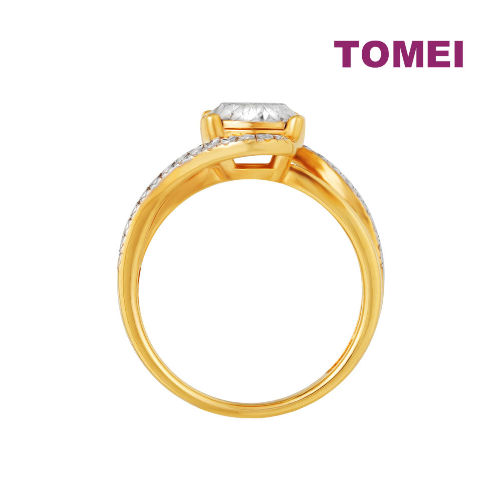 TOMEI Diamond Cut Collection Dazzling Oval Ring, Yelllow Gold 916