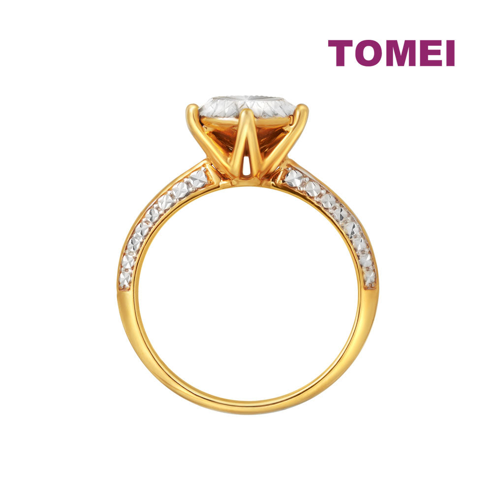 TOMEI Diamond Cut Collection Radiant Ring, Yellow Gold 916