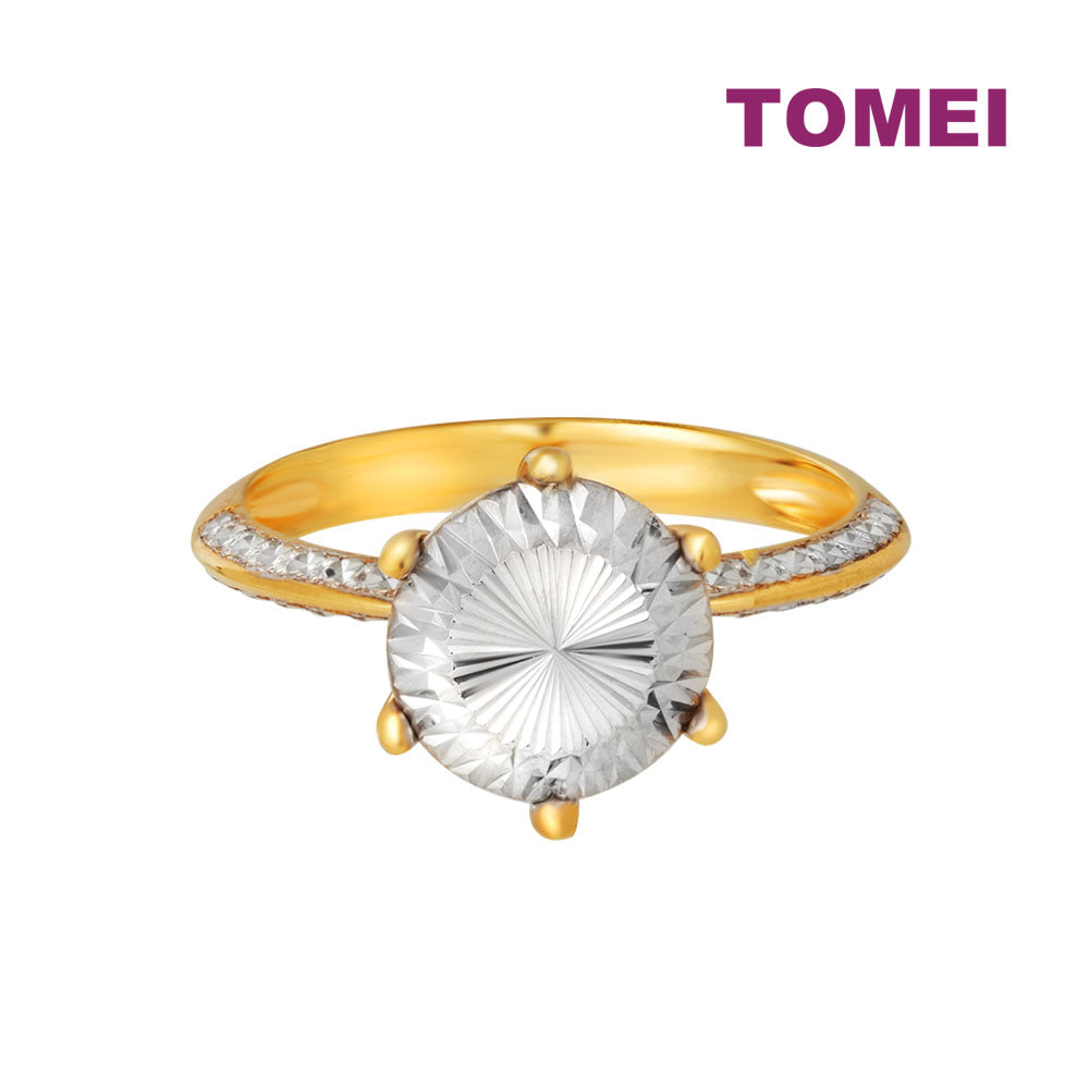 TOMEI Diamond Cut Collection Radiant Ring, Yellow Gold 916