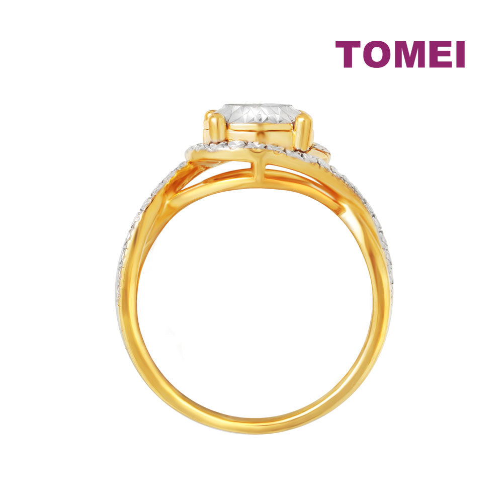 TOMEI Diamond Cut Collection Dazzling Round Ring, Yelllow Gold 916
