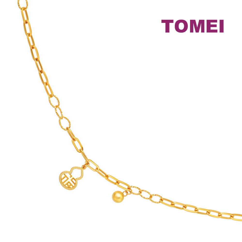 TOMEI Lovely Gourd Charm Bracelet, Yellow Gold 999