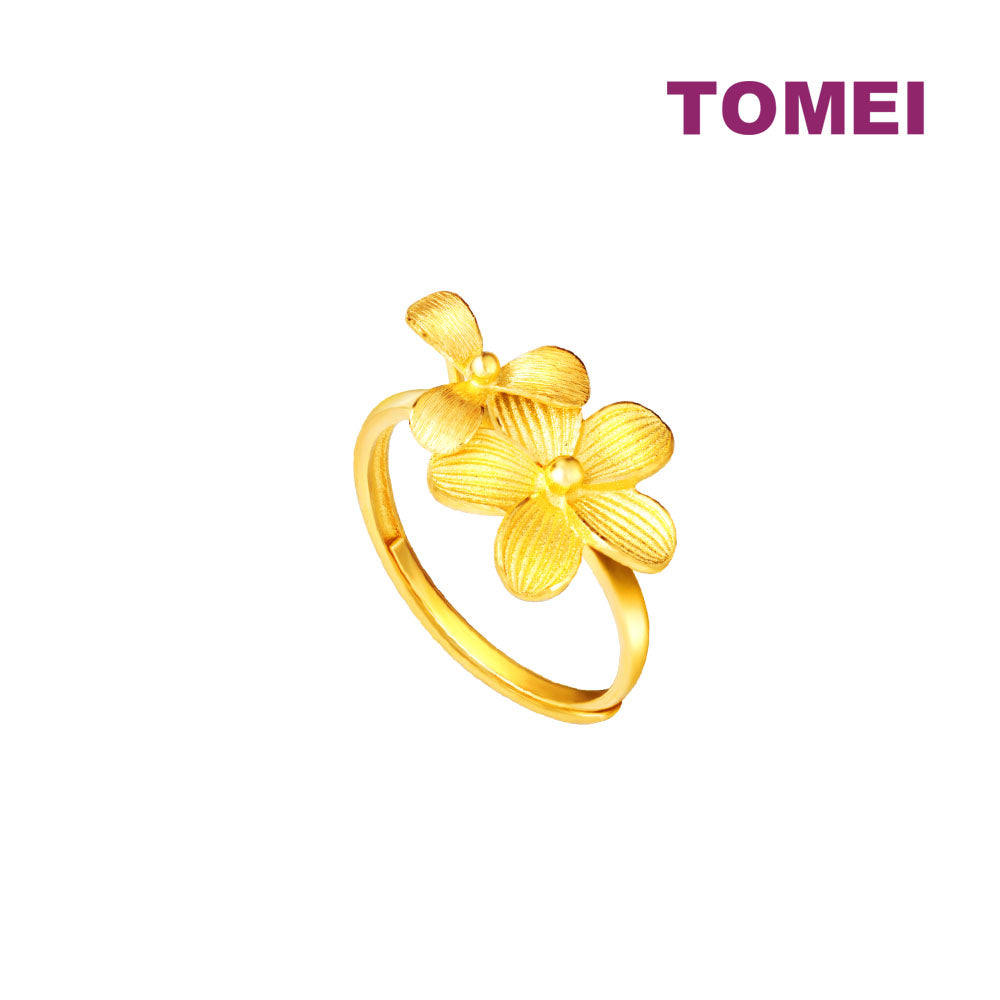 TOMEI X XIFU Flourishing Flowers Ring, Yellow Gold 999