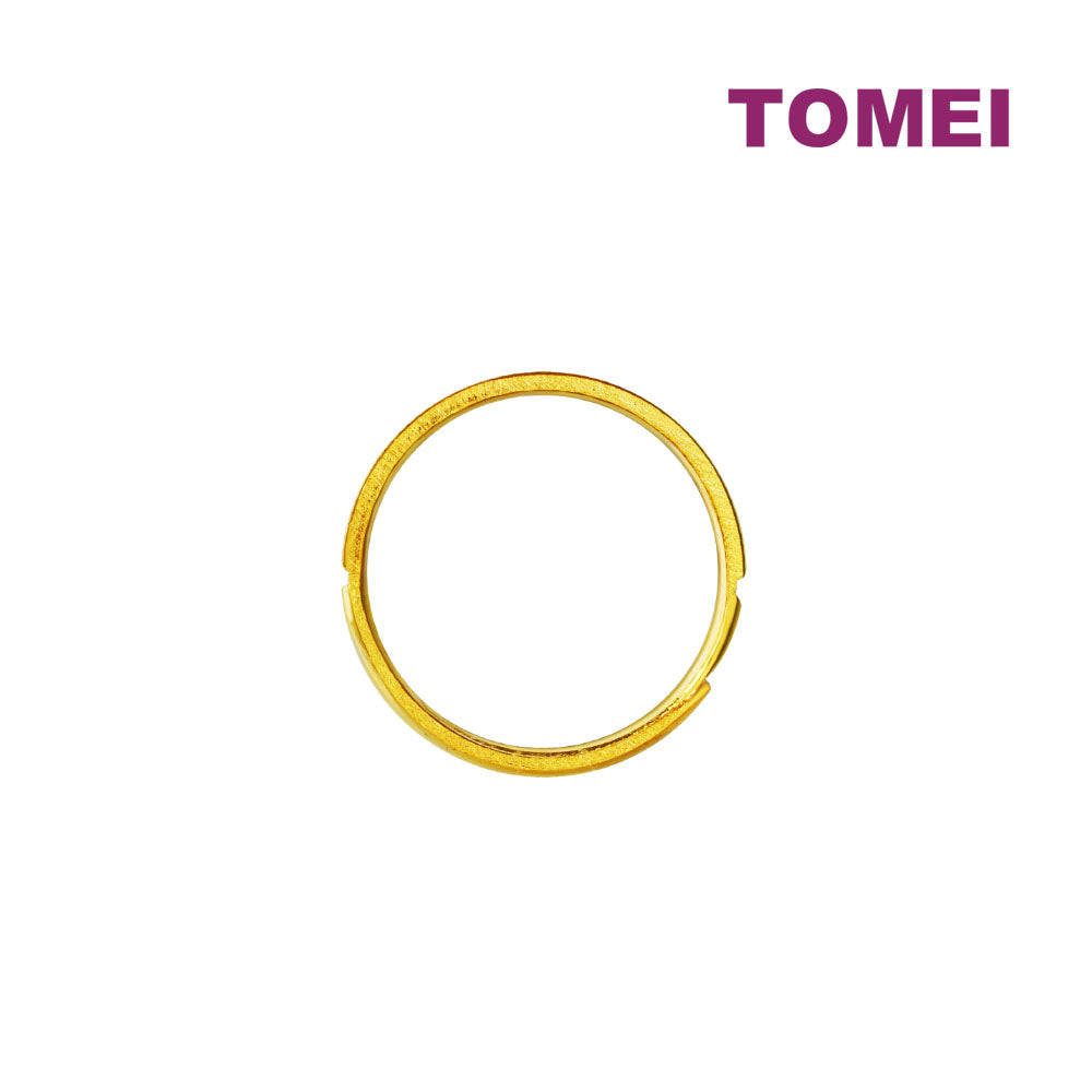 TOMEI X XIFU Heart To Heart Couple Ring For Him, Yellow Gold 999